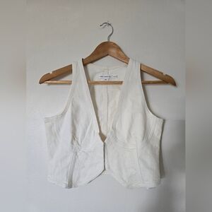 Good American Ivory cropped Denim Womens Vest Size XS